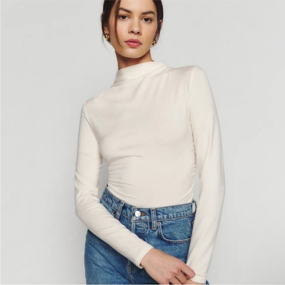 Reformation Zylah Knit Top small cream